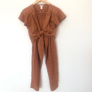 Eberjey Cotton Orange Plaid Lounge Set Size S/P